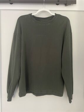 YoungLA Olive Green Crewneck Sweatshirt - Minimal Logo Pullover